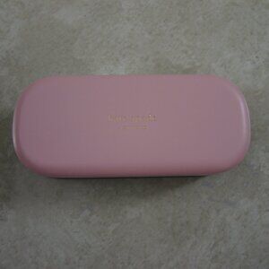 Kate Spade Glasses Case HELLO SUNSHINE Pink & Green Hard Clam Shell PU Leather